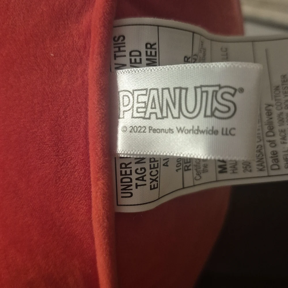 Peanuts Holiday Pillow Red and White Festive Design